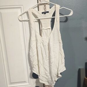 Ambiance White Sleeveless Backless Blouse